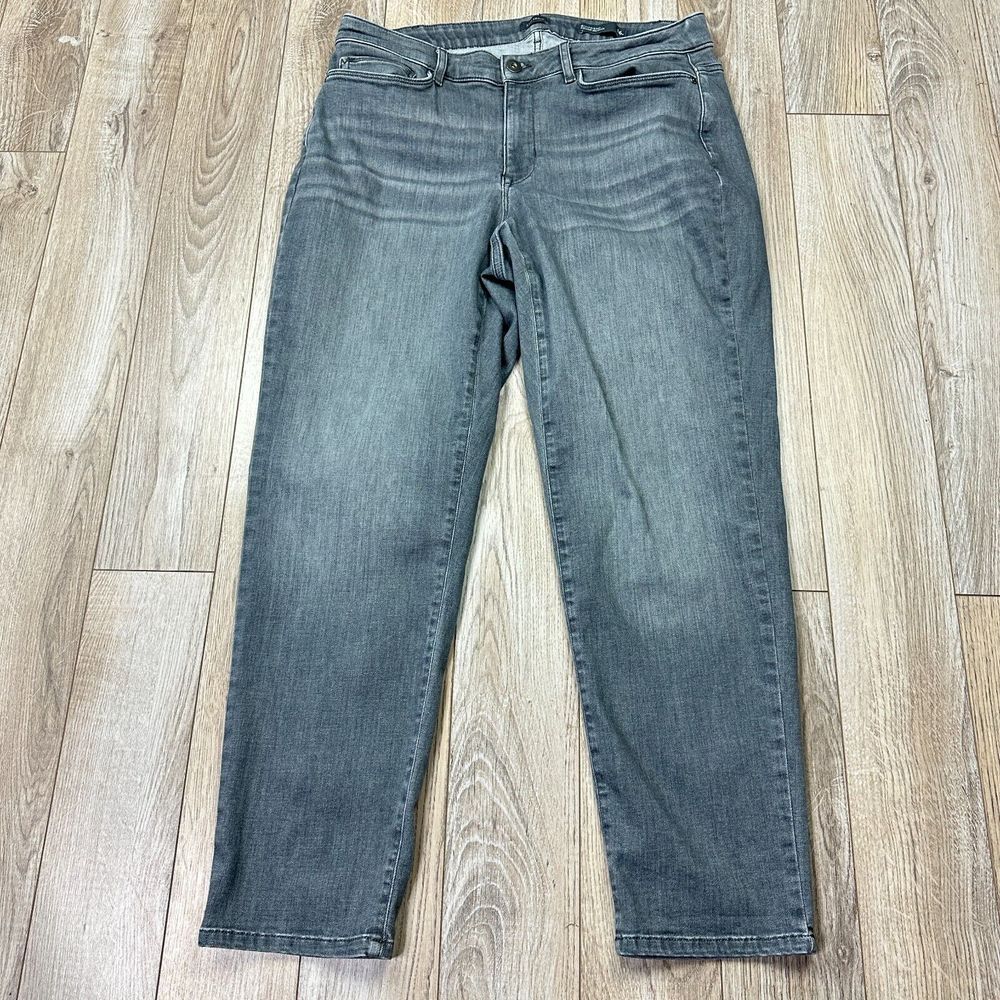 J Jill Denim Womens 16p petites gray boyfriend straight leg ankle denim